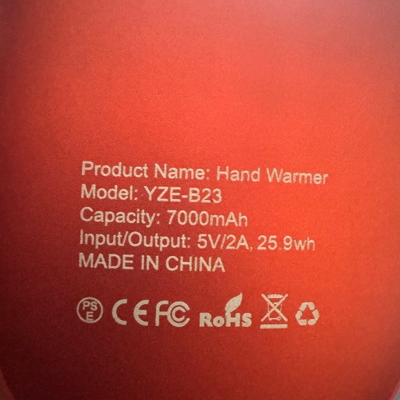 Rechargeable Orange Hand Warmers with Digital Display 4 Settings by AUIIAH - Picture 2 of 6